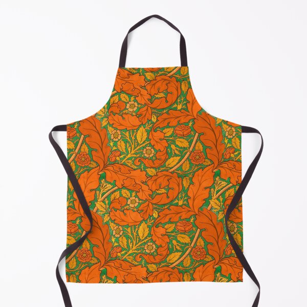 Item preview, Distressed orange Acanthus & Rose William Morris floral designed and sold by Anne Londez Studio.