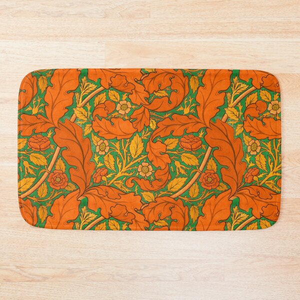 Item preview, Distressed orange Acanthus & Rose William Morris floral designed and sold by Anne Londez Studio.