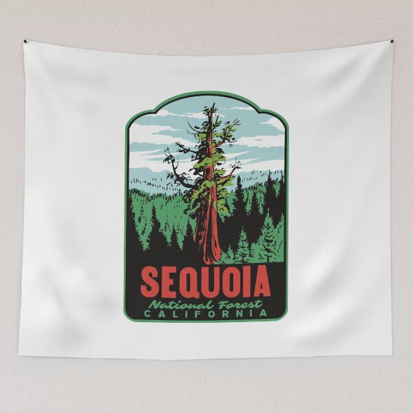 Item preview, Boole Tree Sequoia National Forest Retro Travel Art designed and sold by HalpinDesign.