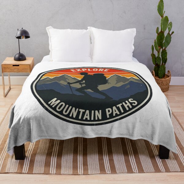 Item preview, Explore Mountain Paths Hiking Badge – Retro Outdoor Adventure Design designed and sold by GabeMountainArt.