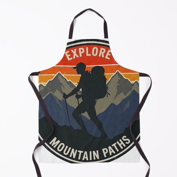 Item preview, Explore Mountain Paths Hiking Badge – Retro Outdoor Adventure Design designed and sold by GabeMountainArt.
