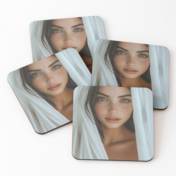 Item preview, Pearl - Freckled Beauty in Sheer White Sheets Pin-up designed and sold by Synth Seduction.