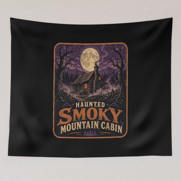 Item preview, Haunted Smoky Mountain Cabin Vintage Halloween Tennessee designed and sold by Globalcitytees.