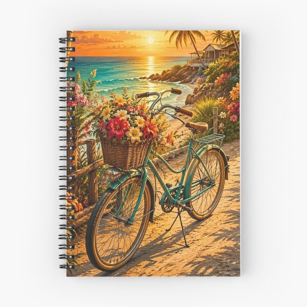 Aperçu de l'œuvre Vintage Beach Bicycle at Sunset créée et vendue par Gold&pixels.