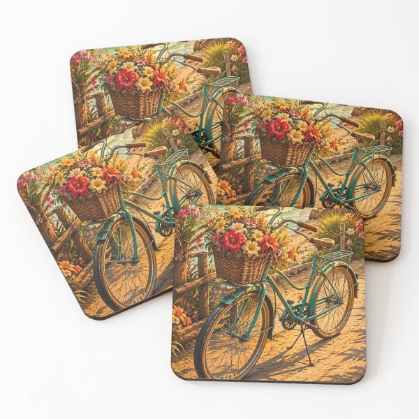 Item preview, Vintage Beach Bicycle at Sunset designed and sold by Gold&pixels.
