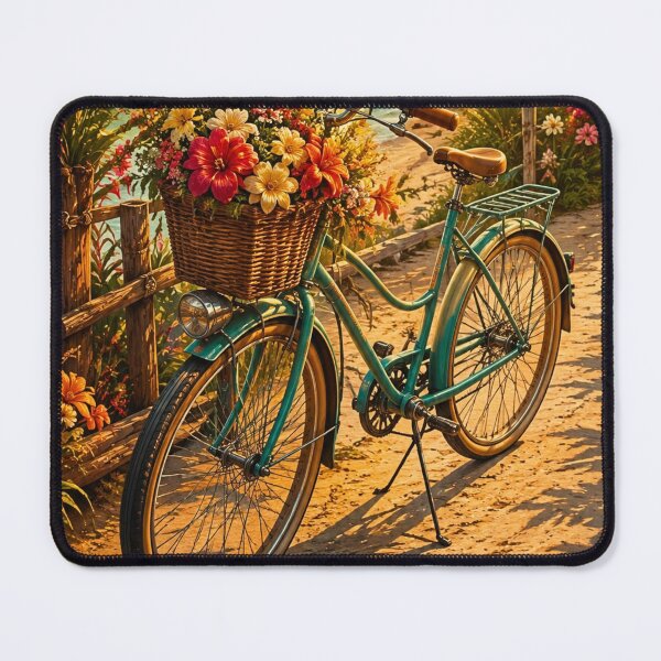 Item preview, Vintage Beach Bicycle at Sunset designed and sold by Gold&pixels.