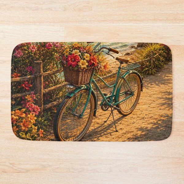 Item preview, Vintage Beach Bicycle at Sunset designed and sold by Gold&pixels.