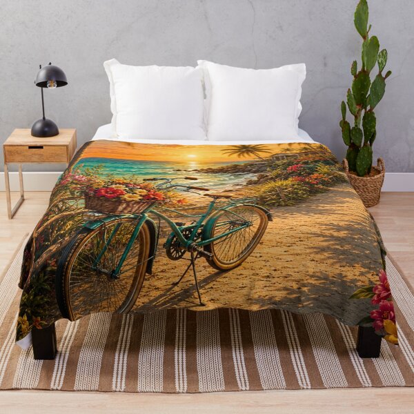 Item preview, Vintage Beach Bicycle at Sunset designed and sold by Gold&pixels.