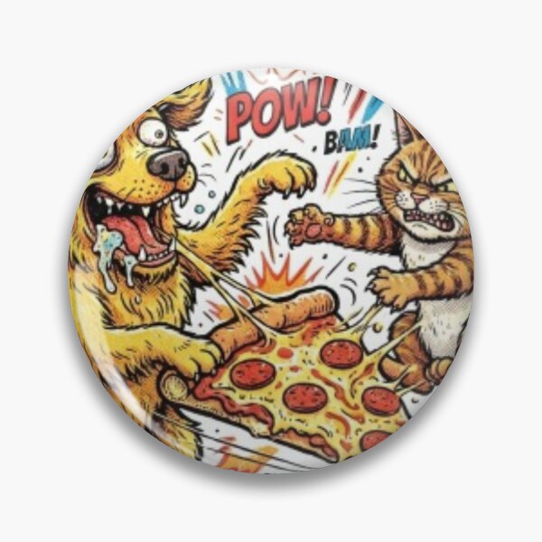 Item preview, Pets Vs Pizza The Ultimate Battle Funny Cartoon Art designed and sold by DailySparks.