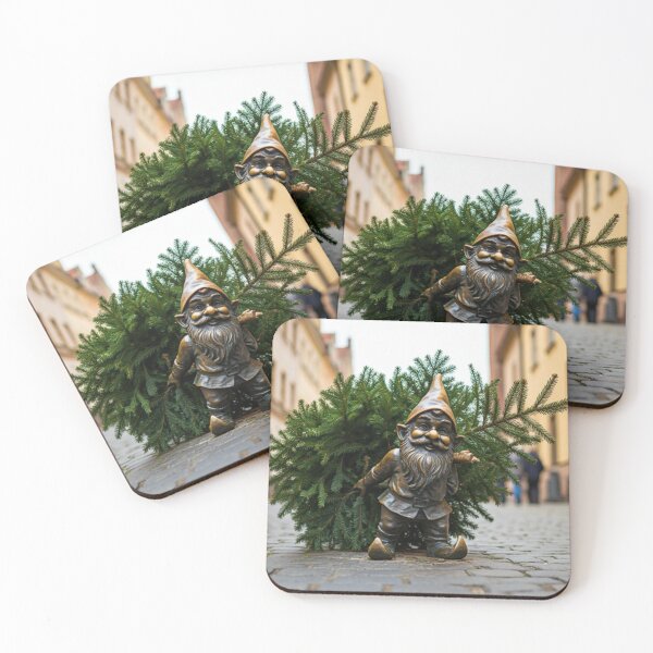 Item preview, Wroclaw Gnome With Christmas Tree designed and sold by Purrfecta.