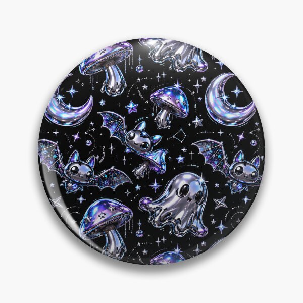 Item preview, Y3K Holographic Chrome Space Ghost Pattern designed and sold by Thai Vibe Studio.