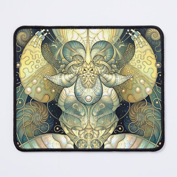 Item preview, Abstract Green Fractal with Nautilus and Pearls designed and sold by Frackxion.