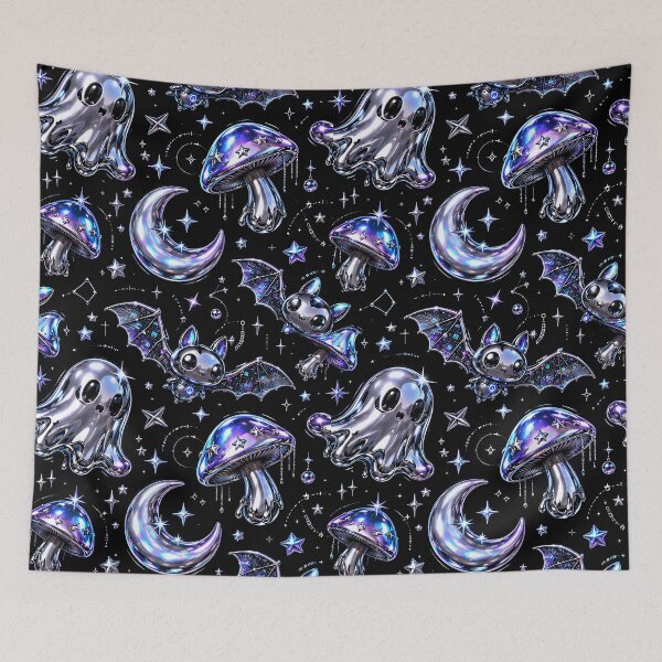 Item preview, Y3K Holographic Chrome Space Ghost Pattern designed and sold by Thai Vibe Studio.
