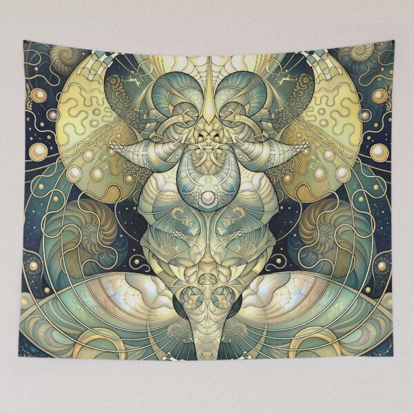 Item preview, Abstract Green Fractal with Nautilus and Pearls designed and sold by Frackxion.