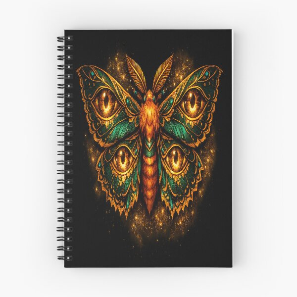 Item preview, Emerald Eyes Mystic Moth – Golden Guardian of the Forest designed and sold by TroviTutto.