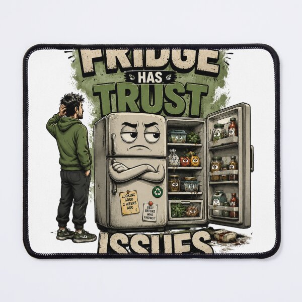 Item preview, The Fridge Has Trust Issues – Funny Food Waste & Zero Waste Design designed and sold by Kakitto.