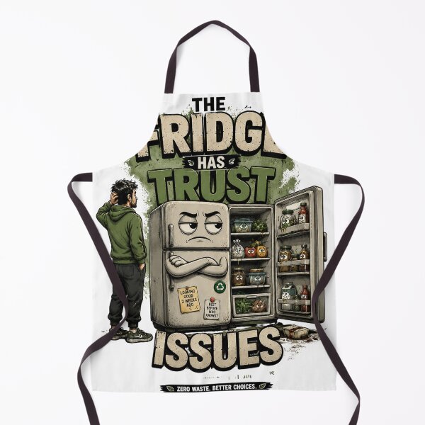 Item preview, The Fridge Has Trust Issues – Funny Food Waste & Zero Waste Design designed and sold by Kakitto.