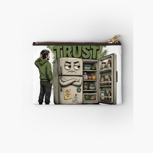 Item preview, The Fridge Has Trust Issues – Funny Food Waste & Zero Waste Design designed and sold by Kakitto.