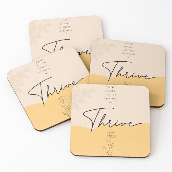 Item preview, Thrive Quote Print, Minimalist Inspirational  Art, Neutral Motivation Poster, Self Growth Affirmation Decor, Botanical Artwork designed and sold by Studio pod Burom.