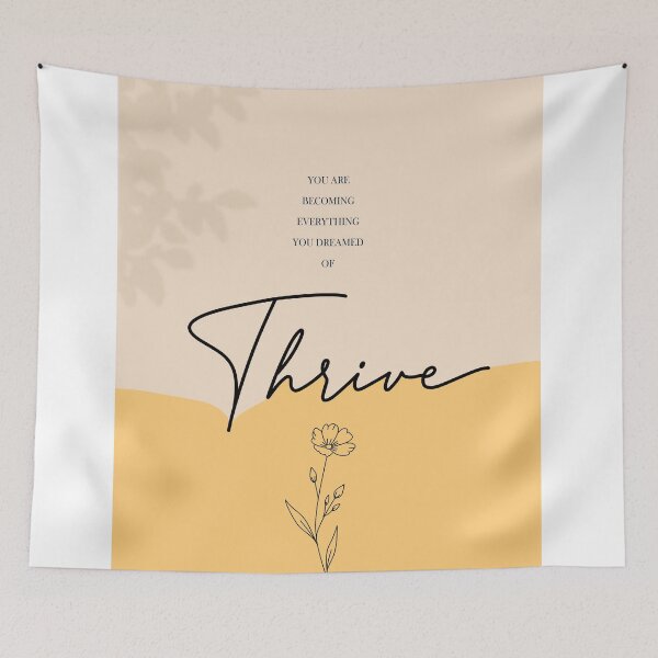 Item preview, Thrive Quote Print, Minimalist Inspirational  Art, Neutral Motivation Poster, Self Growth Affirmation Decor, Botanical Artwork designed and sold by Studio pod Burom.