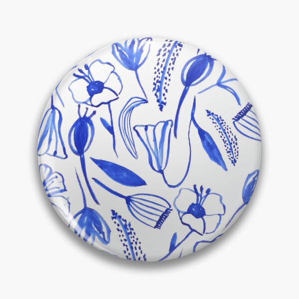Item preview, Silhouette Garden Cobalt Blue Flowers designed and sold by ElizabethCoelho.