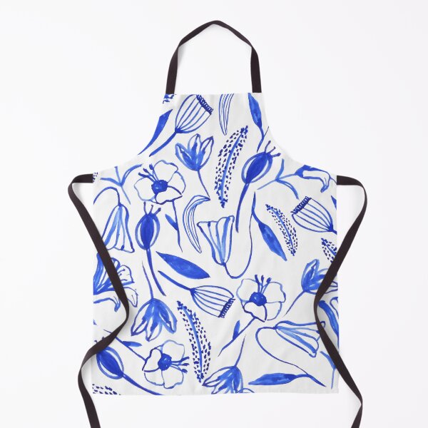 Item preview, Silhouette Garden Cobalt Blue Flowers designed and sold by ElizabethCoelho.
