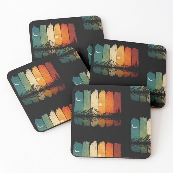 Item preview, Vintage Retro Sunset Mountain Landscape Brush Strokes designed and sold by StudioAuraco.