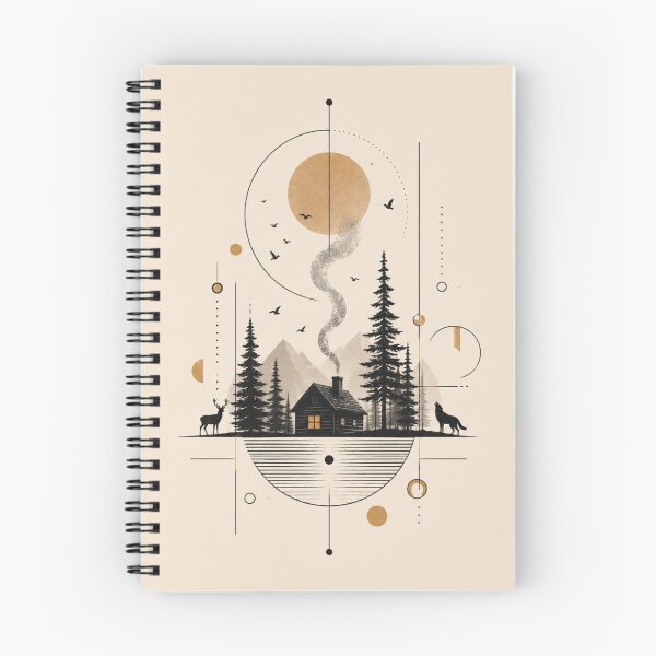Item preview, Forest Cabin Wilderness Illustration designed and sold by VYBORA Studio.