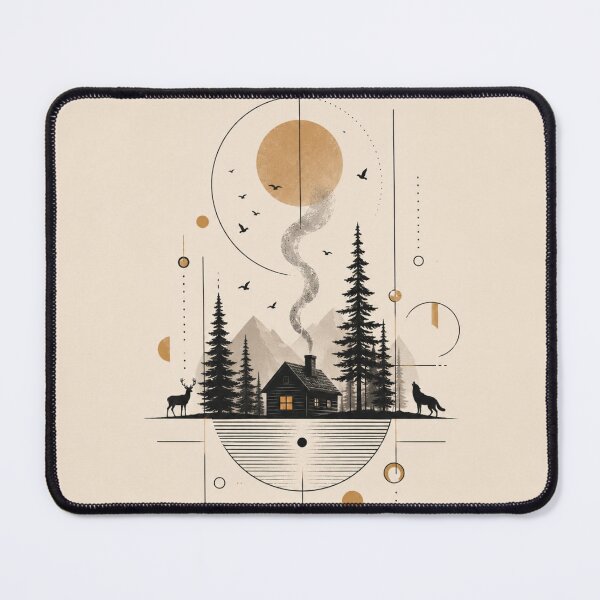 Item preview, Forest Cabin Wilderness Illustration designed and sold by VYBORA Studio.