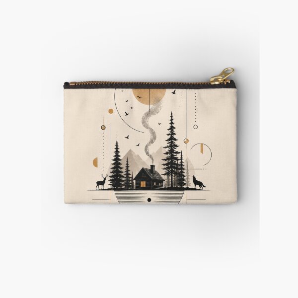 Item preview, Forest Cabin Wilderness Illustration designed and sold by VYBORA Studio.