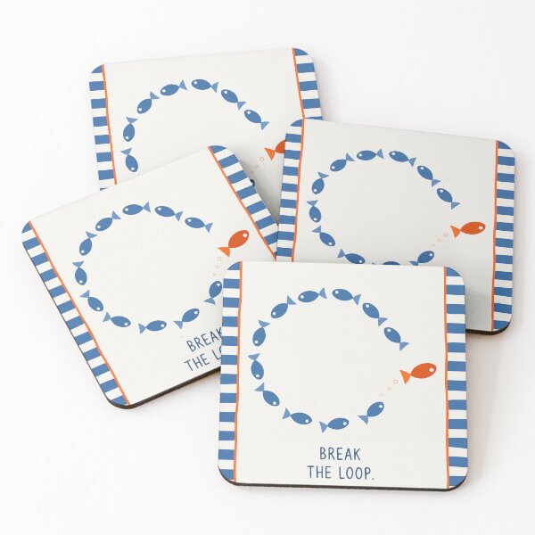 Item preview, Motivational Fish Art, Stripes Decor designed and sold by Studio pod Burom.