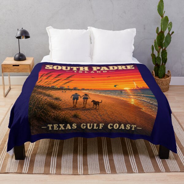 Item preview, South Padre Island Texas Gulf Coast Vintage Travel Poster designed and sold by Swanny's Custom T-shirt and Gift Designs.