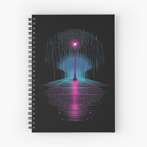 Item preview, streetlight writing poems on wet ground designed and sold by RetroWaveArtCo.
