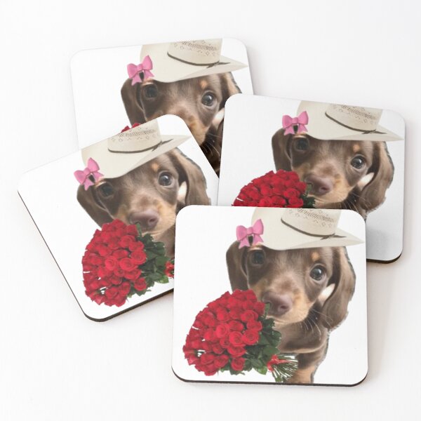 Item preview, Flirty Cowboy Puppy with Roses designed and sold by cezzarie.
