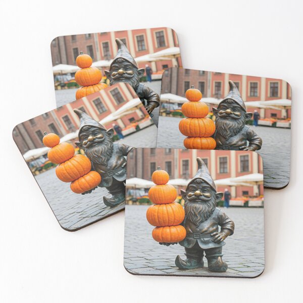 Item preview, Wroclaw Gnome Selling Pumpkins designed and sold by Purrfecta.