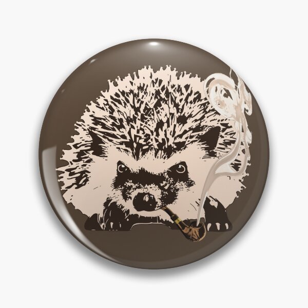 Item preview, Old Man Hedge - Sepia-Toned Hedgehog Smoking a Pipe designed and sold by LittleMissTyne.