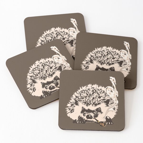 Item preview, Old Man Hedge - Sepia-Toned Hedgehog Smoking a Pipe designed and sold by LittleMissTyne.