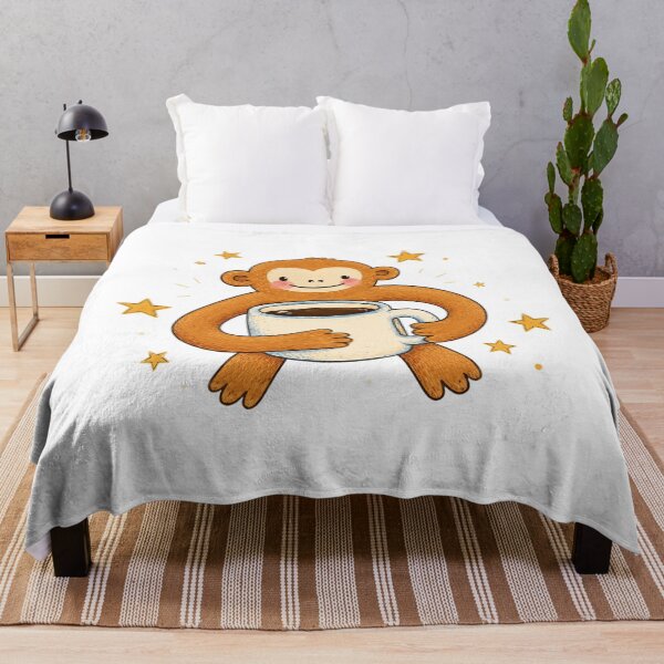 Item preview, Cute Monkey, Coffee Lover, Funny Monkey, Cozy Animal, Cute Coffee Lover Gift designed and sold by Quiajia.