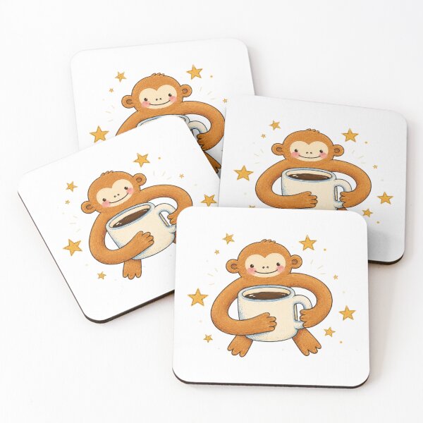 Item preview, Cute Monkey, Coffee Lover, Funny Monkey, Cozy Animal, Cute Coffee Lover Gift designed and sold by Quiajia.