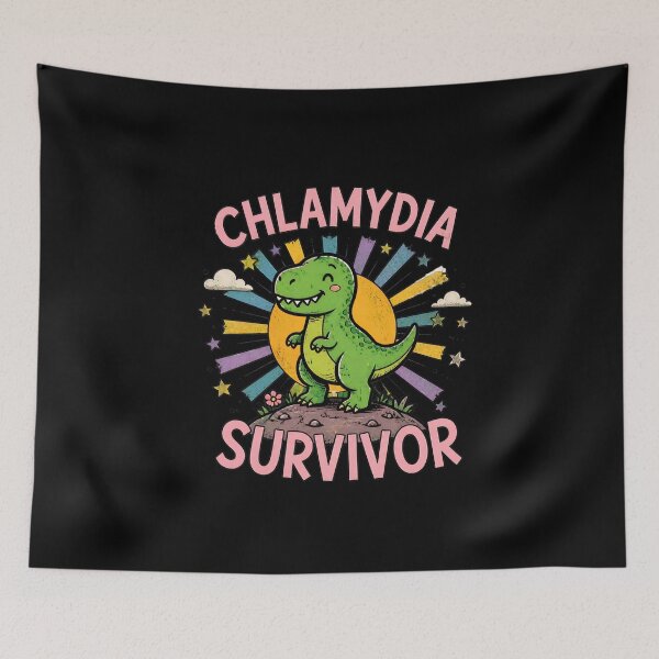 Item preview, Chlamydia Survivor Dinosaur Rainbow Cute Butterfly designed and sold by AlongTimber.