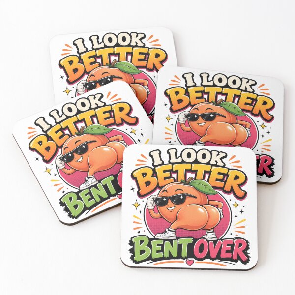 Item preview, Funny Peach Pun Quote – I Look Better Bent Over Cheeky Cartoon Design designed and sold by UrbanKangaroo.