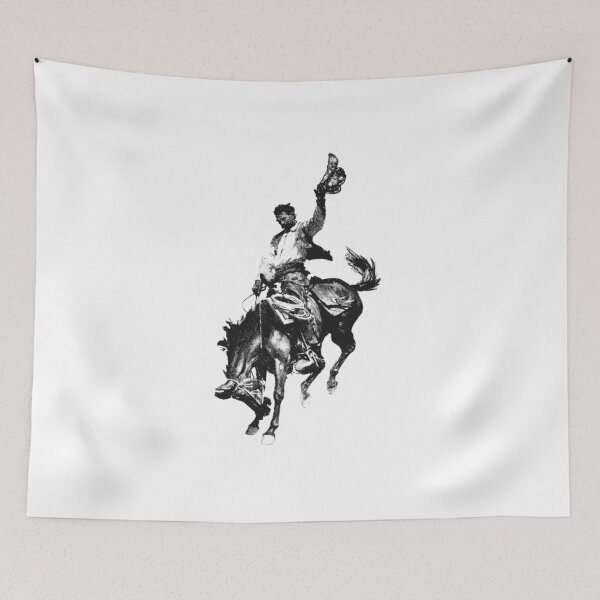 Item preview, Vintage Cowboy Riding Horse Western Frontier Cowboy Americana Graphic designed and sold by Lilbahlil.