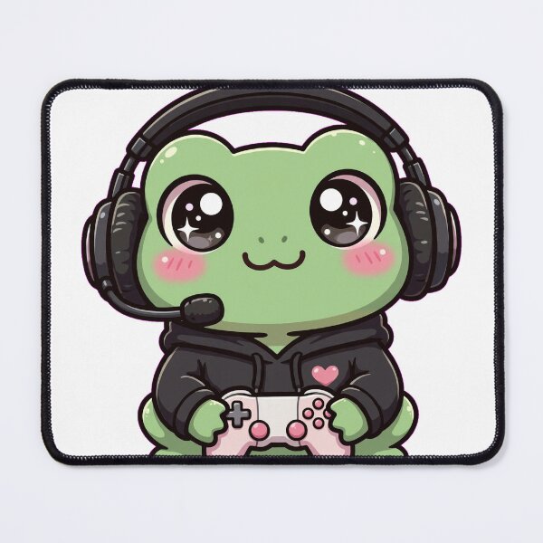 Item preview, Cute Frog Gamer With Headset - Kawaii Lo-Fi Frog - Cozy Gaming Frog designed and sold by Petringo.