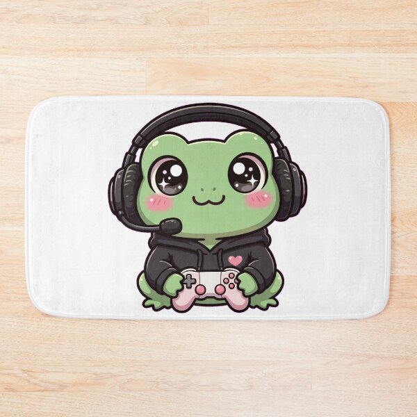 Item preview, Cute Frog Gamer With Headset - Kawaii Lo-Fi Frog - Cozy Gaming Frog designed and sold by Petringo.