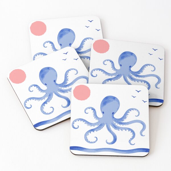 Item preview, Ocean Pulse – Minimalist Octopus Illustration designed and sold by Studio pod Burom.