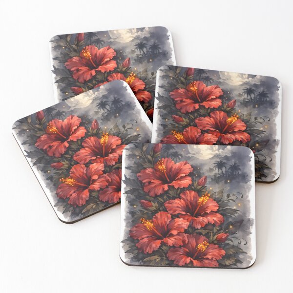 Item preview, Copy of Halloween Coral Hibiscus | Tropical Botanical Watercolor designed and sold by Nolmo.