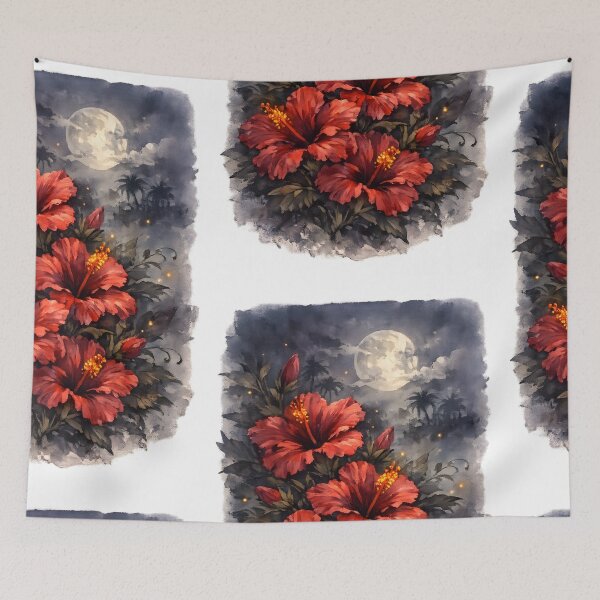 Item preview, Copy of Halloween Coral Hibiscus | Tropical Botanical Watercolor designed and sold by Nolmo.