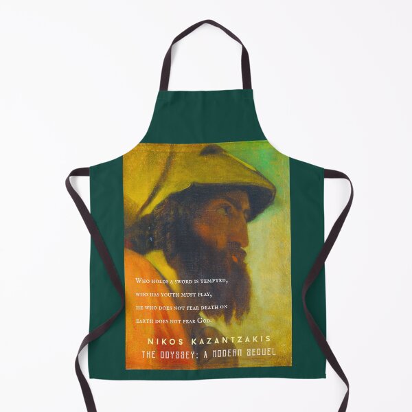 Item preview, Nikos Kazantzakis quote: Who holds a sword is tempted, who has youth must play, he who does not fear death on earth does not fear God. designed and sold by artbleed.