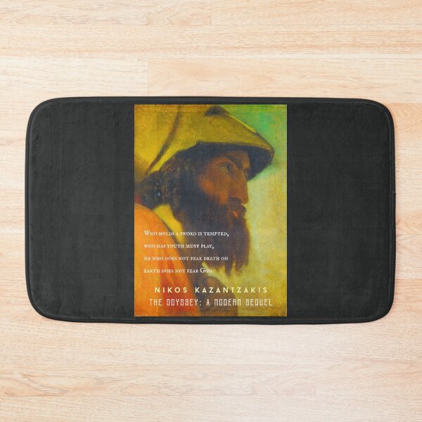 Item preview, Nikos Kazantzakis quote: Who holds a sword is tempted, who has youth must play, he who does not fear death on earth does not fear God. designed and sold by artbleed.