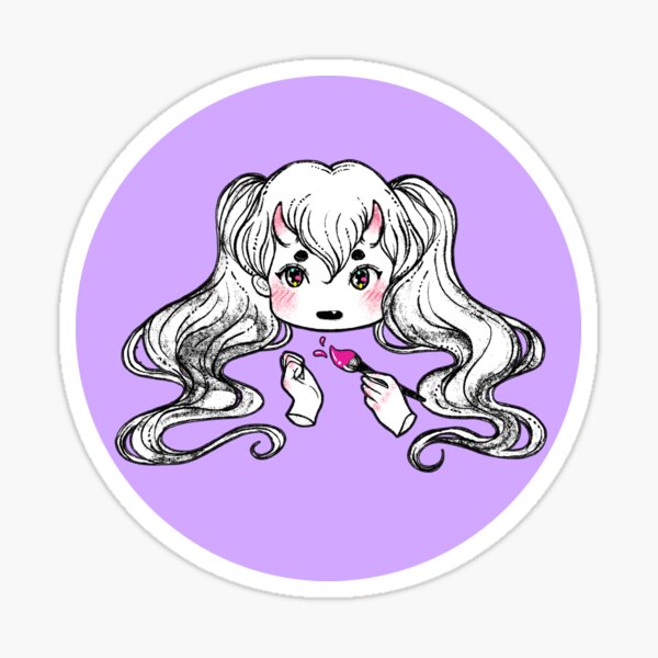 Artistic Oni Girl Sticker